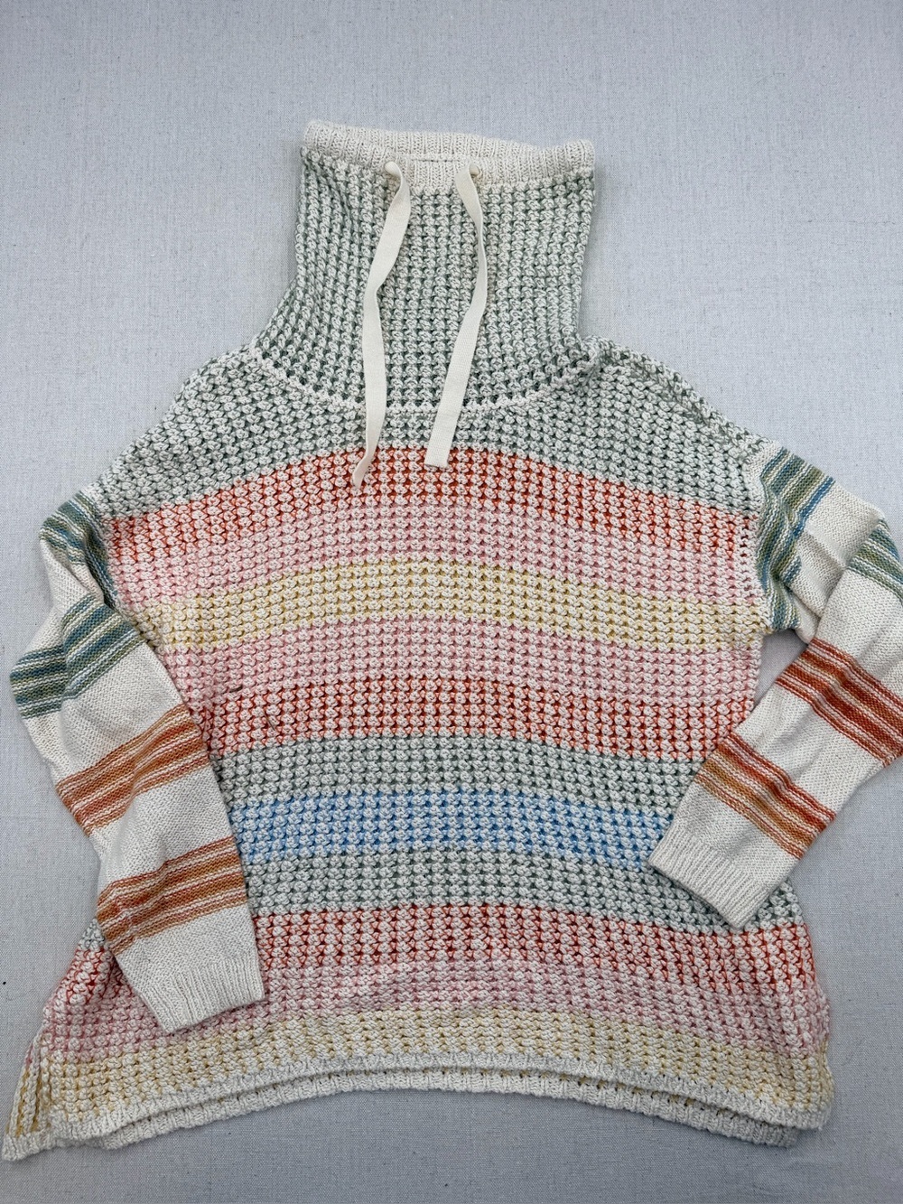 Tribal Women’s Multicolor Striped Funnel Neck Sweater